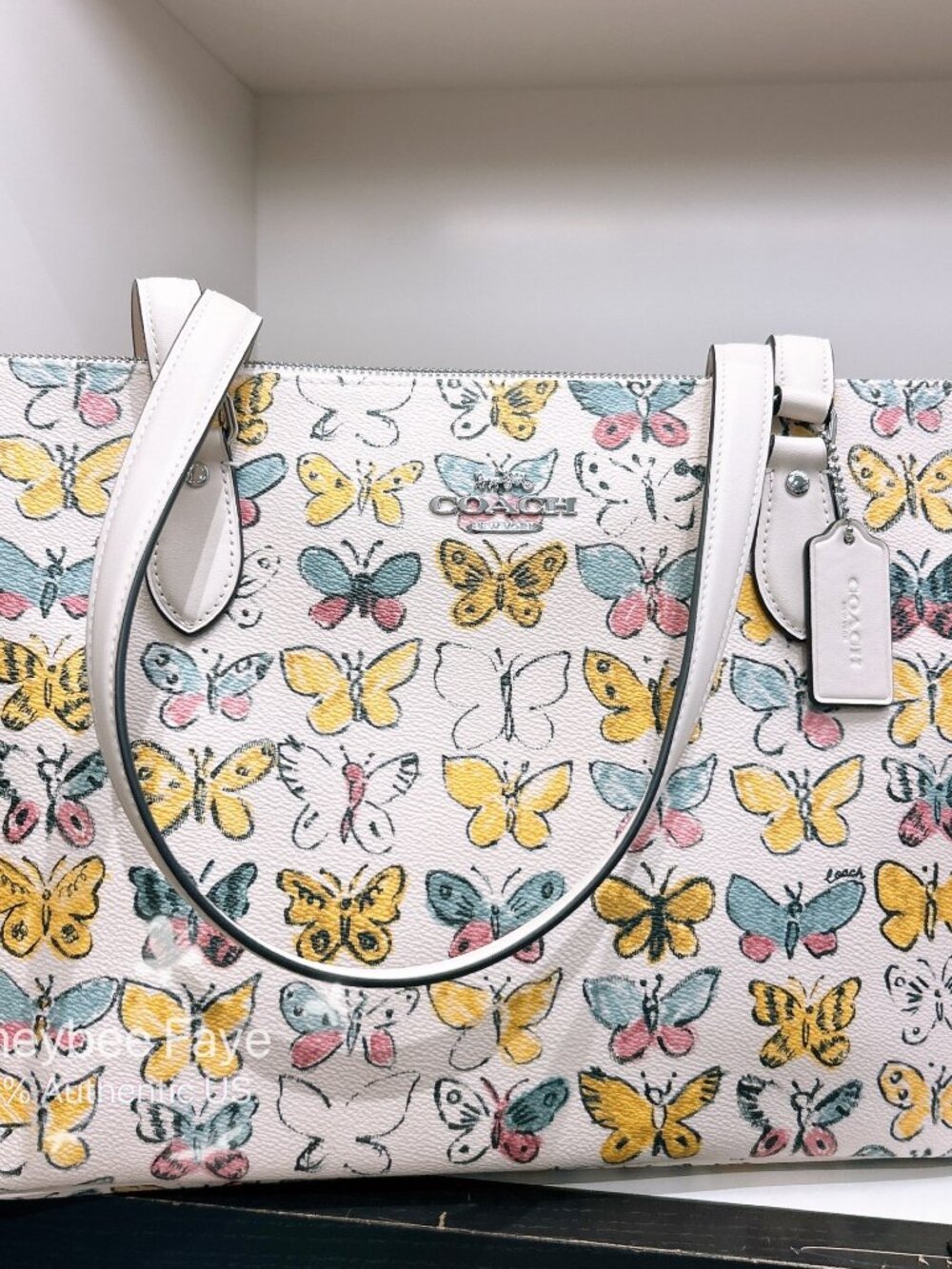 NWT Coach Gallery Tote Bag With Butterfly Print CAR36